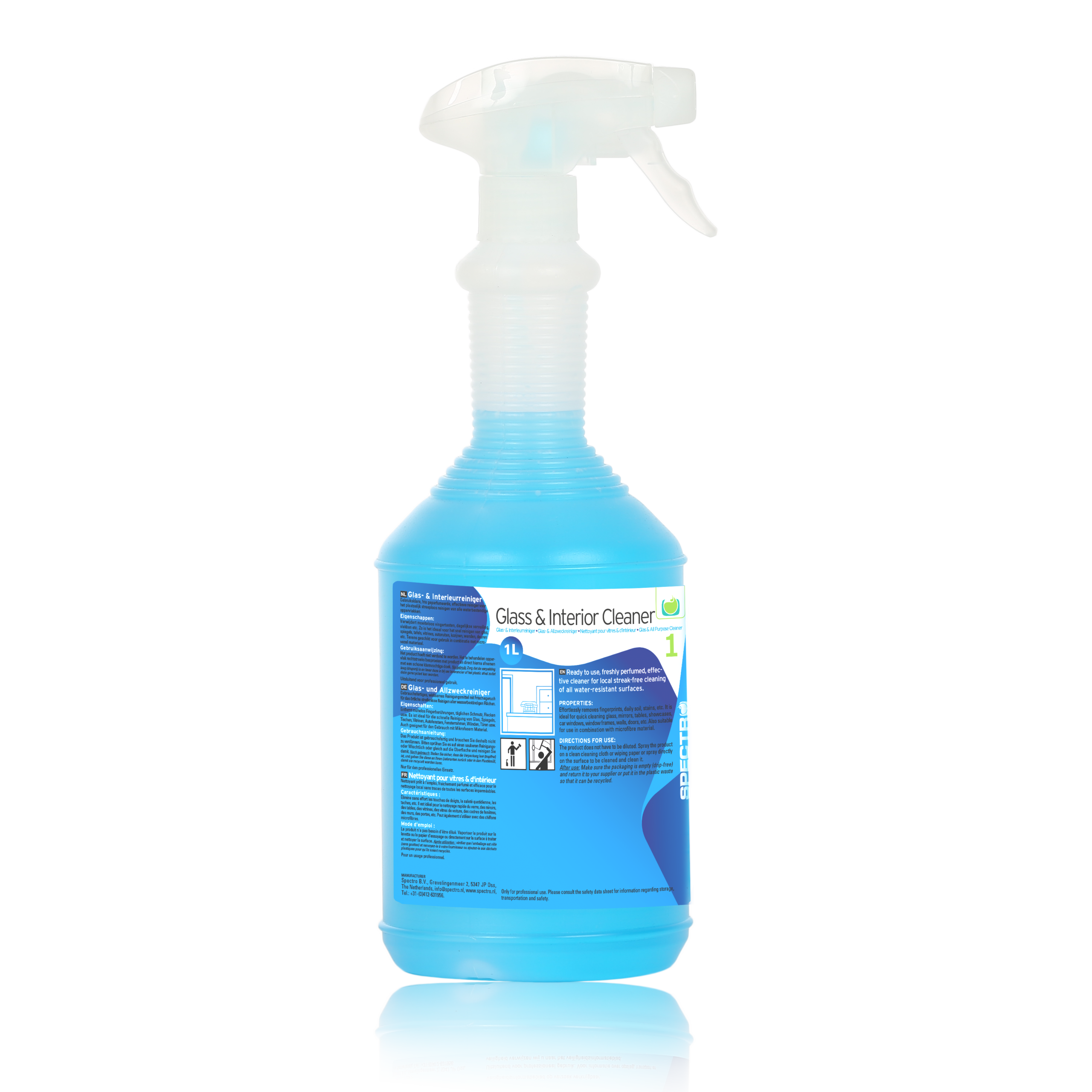 Glass- en Interior Cleaner met een transparate trigger